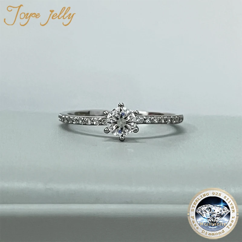 

JoyceJelly 0.4CT 4.5mm D Color VVS Real Moissanite Ring Exquisite Female Sterling Silver 925 Jewelry Pass Diamond Tester Size5-9