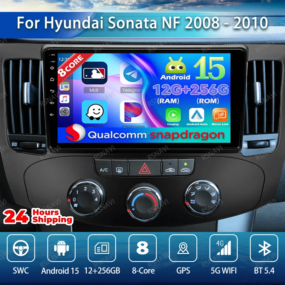 

Car Radio Android 15 For Hyundai Sonata NF 2008 2009 2010 BT Multimedia Viedo Player QLED Head Unit DSP 5G WIFI Navigation GPS