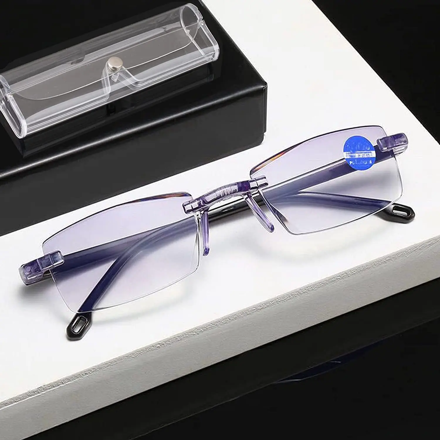 Zoom automatico occhiali da lettura Anti luce blu donna uomo Diamond Cut Edge occhiali da presbiopia diottrie + 1.0-+ 4.0 occhiali da uomo