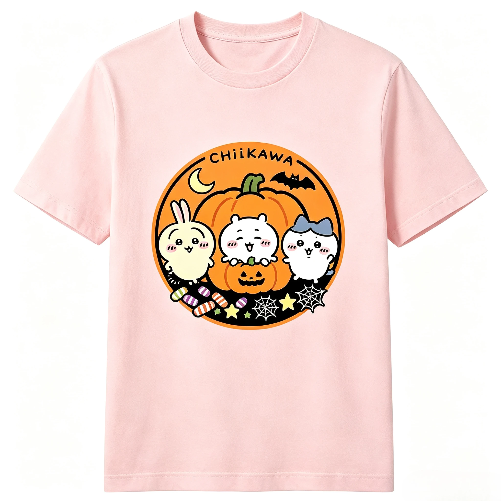 Chiikawa Halloween Kürbis-Hexe Grafik T-Shirt Kurzarm Freizeit-Oberteil für die gruselige Jahreszeit Anime-Fan Feiertagsparty Alltagskleidung – Detail 4
