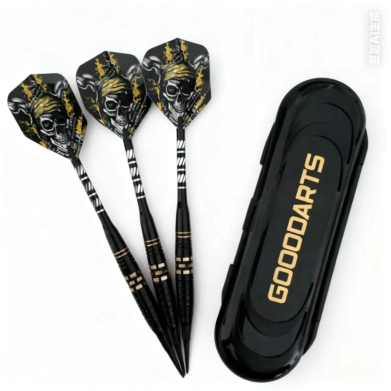 

Cool Skull Pattern 18g Soft Tip Darts Set with Portable Case - 3 Pcs Safe Plastic Tip Darts for Indoor Dartboard Game