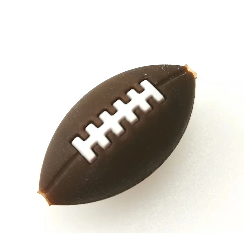 10pcs New Football Basketball Baseball Volleyball Rugby Silicone Beads For DIY Making Bracelet Keyring Keychain Accessories