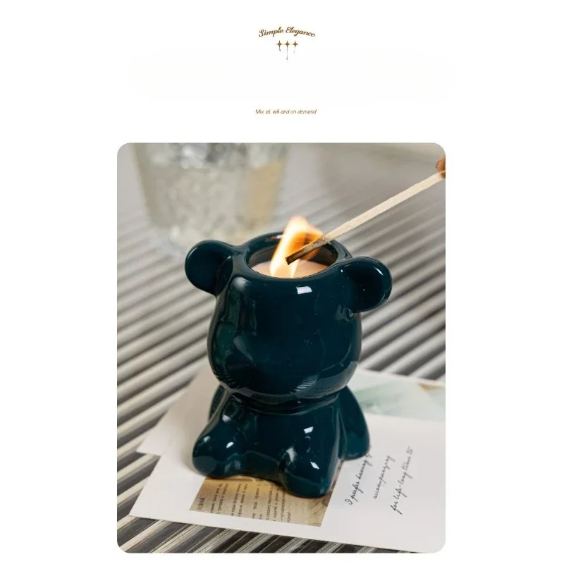 Bonito pequeno urso velas aromáticas caixa de presente com rosa fragrância decoração do quarto presente de aniversário para amigos presente companheiro