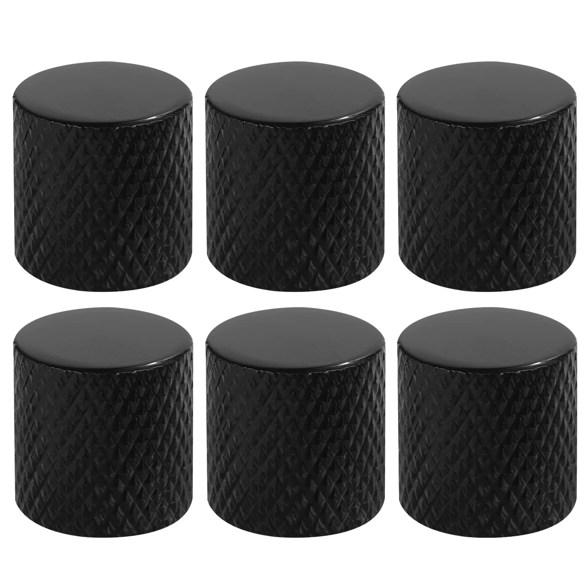 

6PCS 6MM Electric Guitar Metal Knob Durable Bass Metal Flat Tone Knob Electric Guitar Accessory (Black)