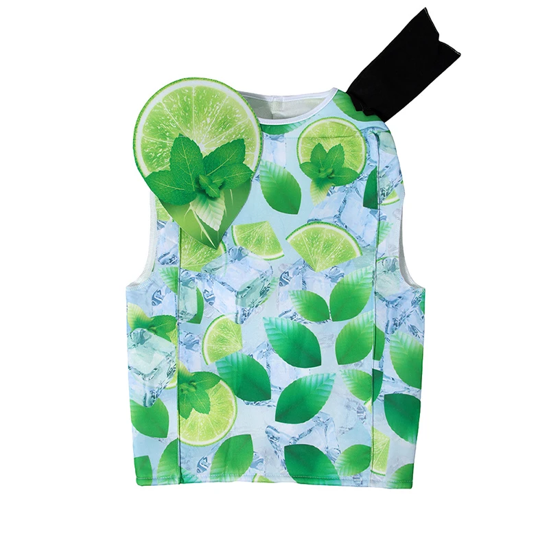 Lemon Drink Cosplay Carnival Enfant Fancy Dress Up Unisex World Book Day Beverage Stage Performance Niño Costume Outfit