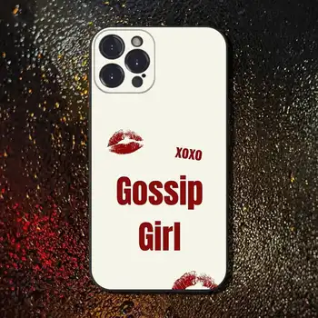 Silikonový kryt s motivem seriálu G-Gossip Girl pro iPhone 16, 15, 14, 13, 12, 11 Plus, Pro Max, XS, X, XR, SE, Mini, 8, 7, měkký černý silikonový kryt. 8 nejlepší prodej Případ Drbny - №3