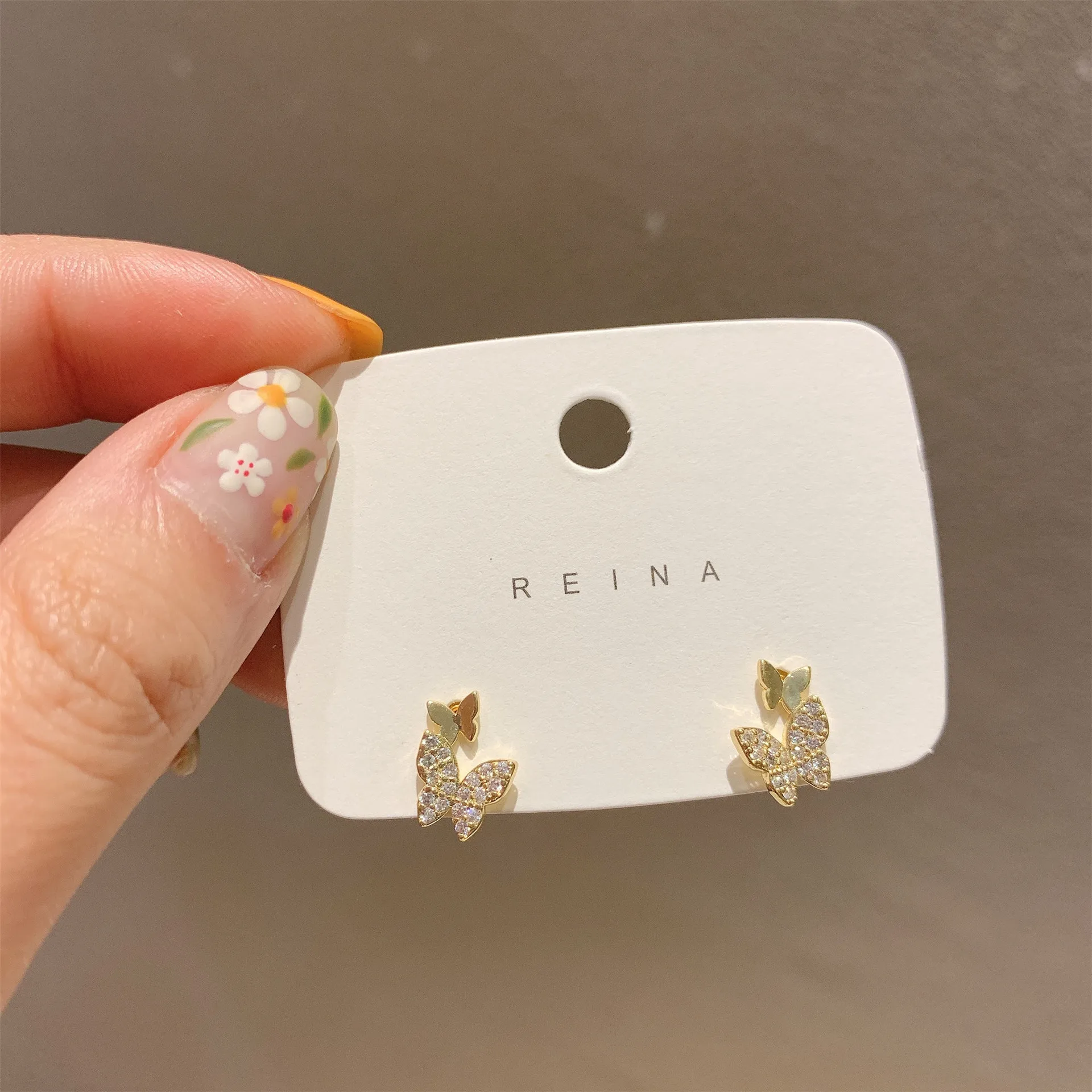 925 Sterling Silver Stud Earrings Exquisite Shiny Butterfly Zircon Piercing Earring for Women Girls Party Fashion Jewelry Gift
