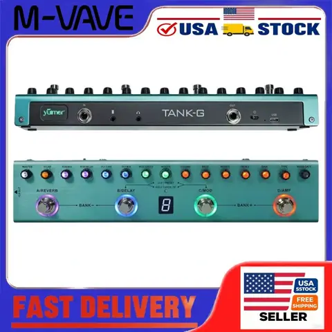 M-VAVE Tank-G Gitar Çoklu Efekt Pedal İşlemcisi, IR Kabinli, 36 Presetli, Elektrik Bas Akustik için Şarj Edilebilir Pil