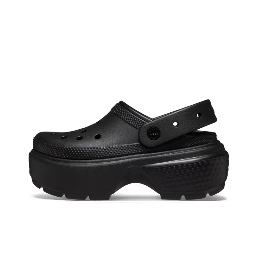 Crocs Stomp Clog Unisex Black Elevated Clogs  Simple Stylish Comfortable 5.5cm Cushioned Sole Fit 209347-001