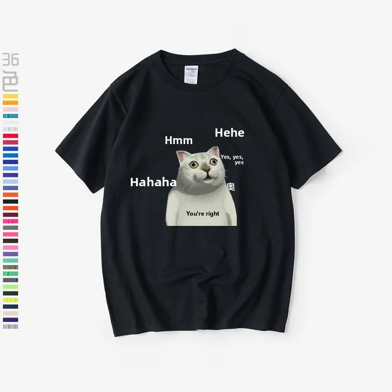 MUR Emotion Paage Loose Short Sleeve Round Neck Cotton T-Shirt ex Summer Couple's Clothing Fre Sle Youth