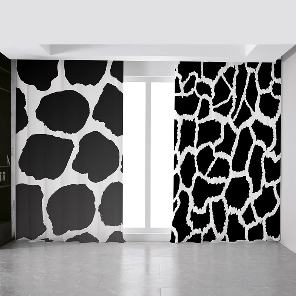 Nordic Simple Light High Shading Curtain Luxury Personality Trend Art Zebra Leopard Print Bedroom Living Room Blackout Curtain