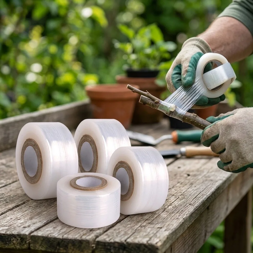 Grafting Tape 480m Total 4 Rolls for Fruit Trees and Flowers Plant Propagation Stretchable Self Transparent Tape