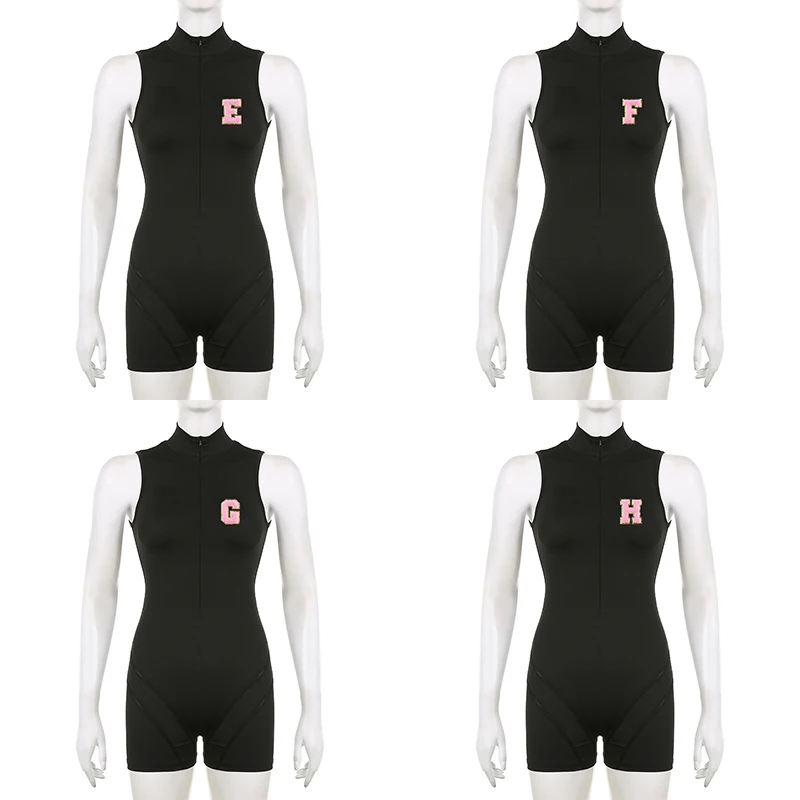 

Fashion Sports Fitness Casual Street Shorts Suit Y2K Harajuku Women's Tight-fitting Short-sleeved Jumpsuit Sexy Slim Sports Suit