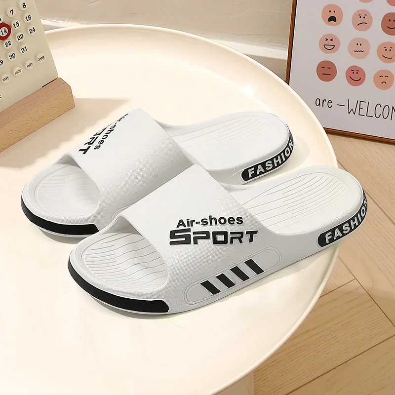 Four Seasons House Slippers For Men Women Big Plus Size PVC Soft Sole Slides Non-Slip Quick Dry Bathroom Indoor Couple Sandals