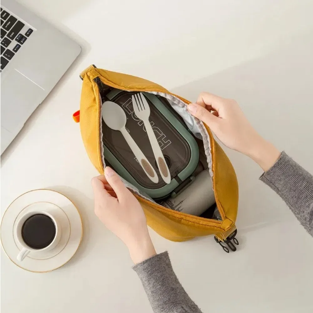 Hand Carrying Insulated Lunch Bag Aluminum Foil Large Capacity Storage Bag Simple Design Foldable Lunch Box Bag Office Worker