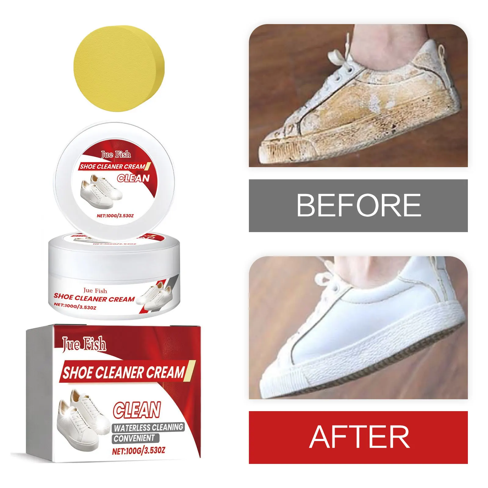 

Shoes Cleaner Cream Whitening Cleaning Stain Dirt Yellow Edge Removal Sneaker Cleansing Polishing Multifunctional Cleaning Cream