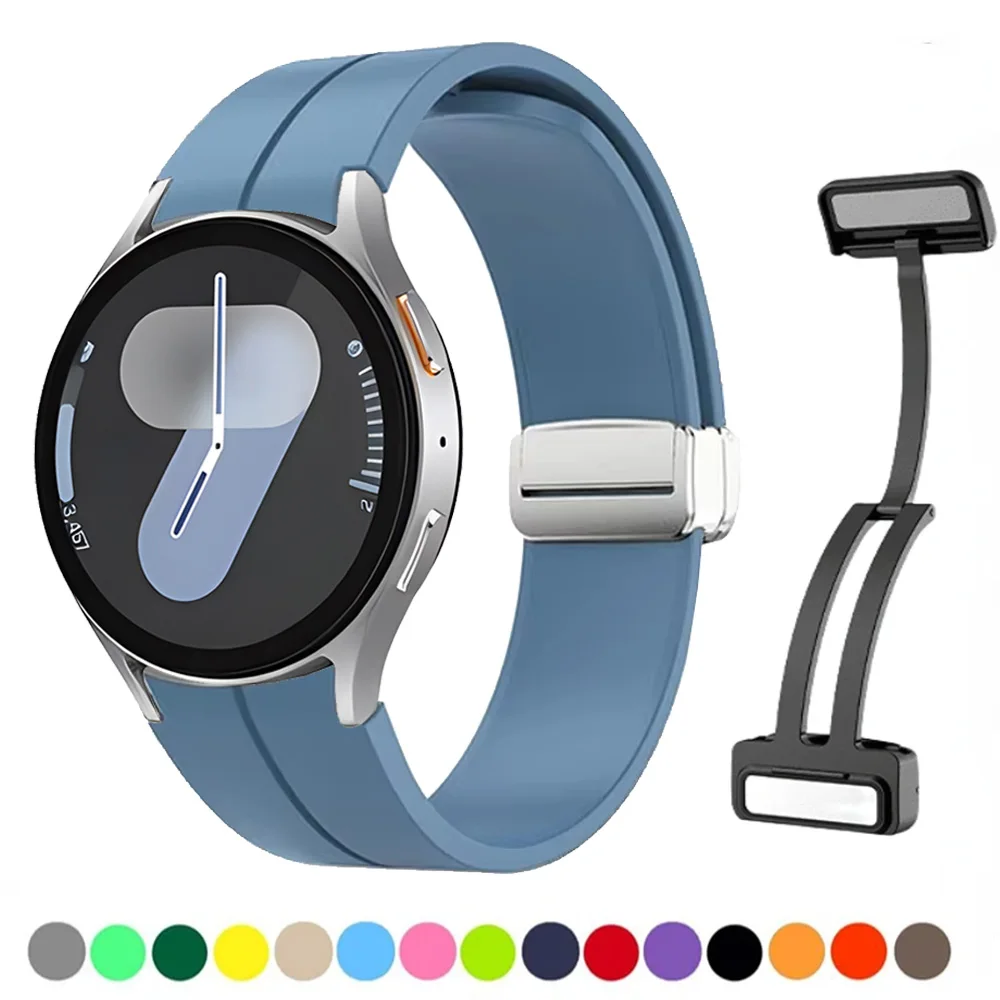 20mm Silikonarmband für Samsung Galaxy Watch 7 6 5 4 Magnetverschluss Armband Galaxy Watch 6 Classic 47mm 43mm Correa