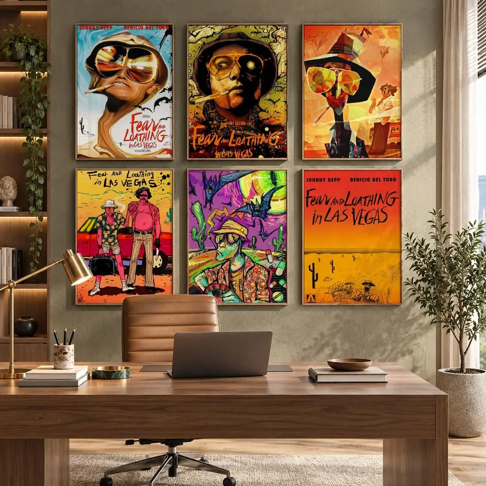 Fear and Loathing in Las Vegas Film Poster HD Waterproof Wall Decal for Study, Living Room & Garage, DIY Great Gift for Fans