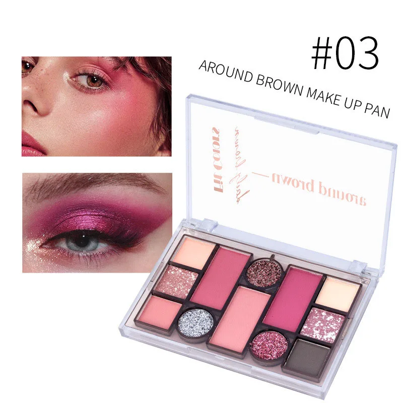 لوحة بودرة مكياج شاملة للوجه مكونة من 12 لونًا غير لامعة بيرليسسينت لون الأرض وأحمر الخدود وبودرة ظلال العيون #6