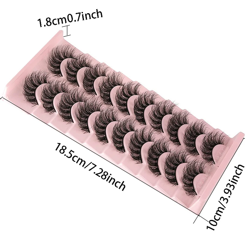 10 paia di ciglia finte soffici e spesse, super arricciate, adatte per feste sul palco e altre occasioni