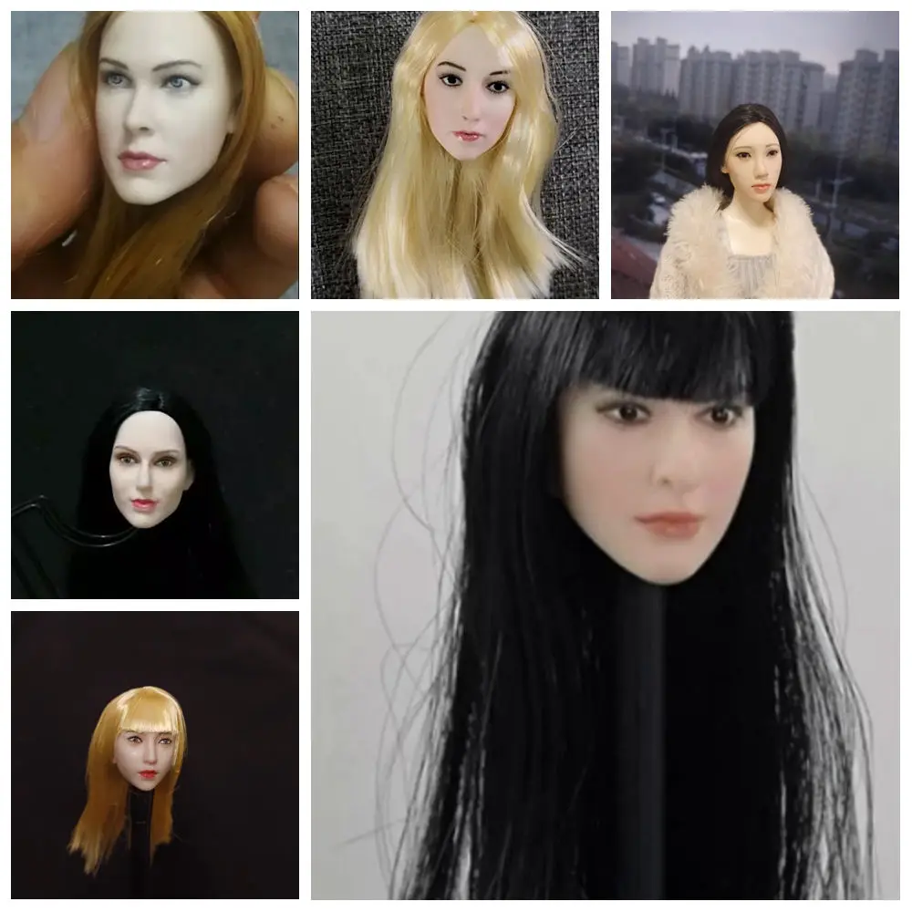 Head Sculpture Female  Movie star1/6 Brown hair  star Anime actor  Expression   For 12 inch TBleague PHicen figure