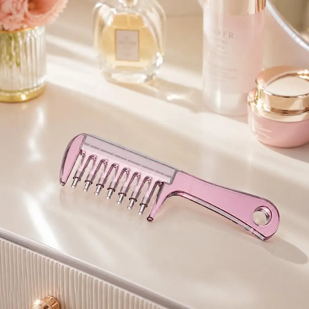 Essential Oil Scalp Applicator Liquid Guide Comb Transparent Needle Tube Comb Set Head Ball Massage Hair Growth Medicating Comb