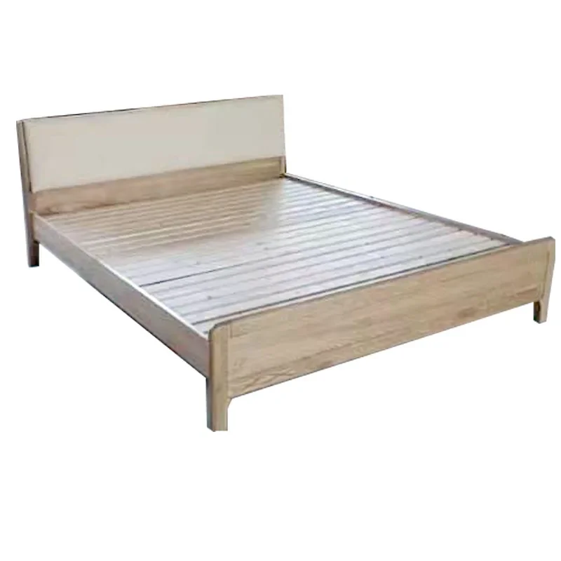 

Solid wood bed, Nordic, soft package single double, large bed, light luxury, modern, simple