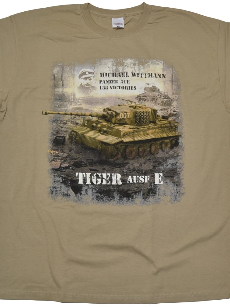 Panzer Ass Michael Wittmann Tiger Tank Men T-Shirt Short Sleeve Casual 100% Cotton Shirt