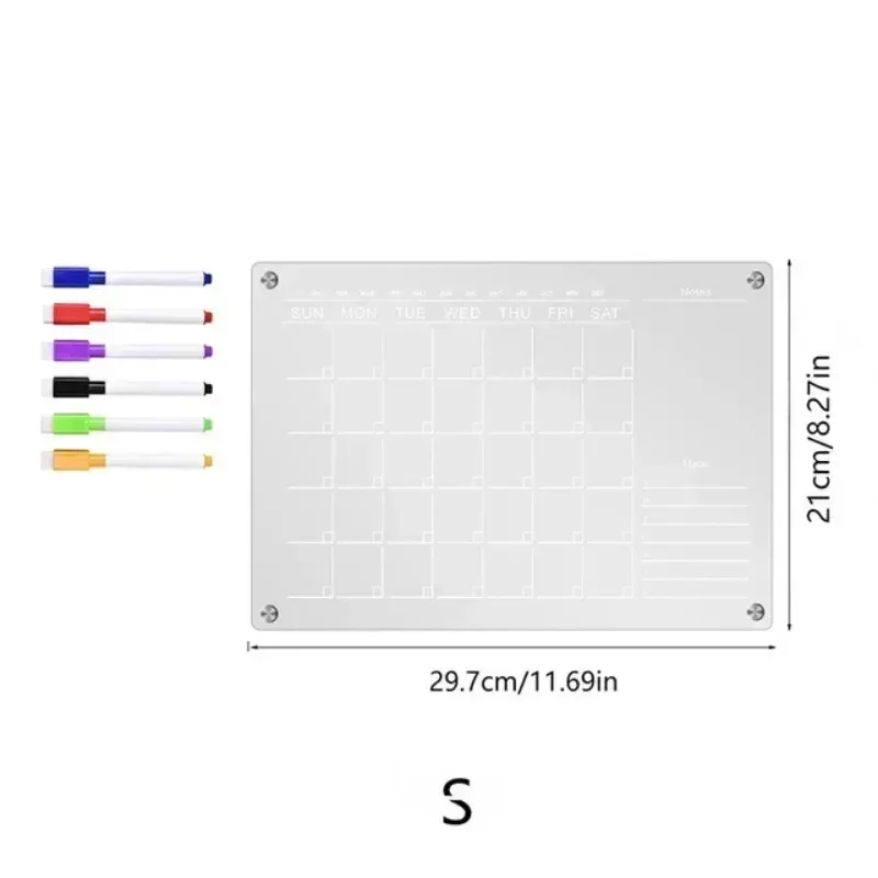 Escrita quebra-cabeça geladeira adesivo claro acrílico calendário placa planejador semanal agenda magnética reutilizável geladeira mensagem menu gadgets