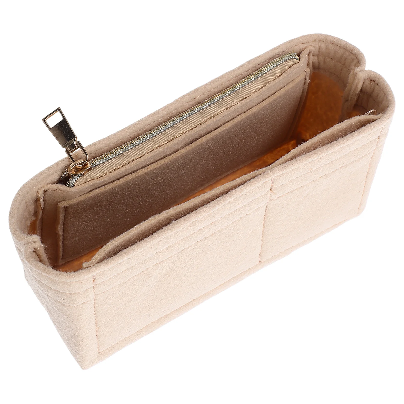 

Felt Tote Bag Organizer Insert Purse Liner Zipper Pocket Bag Organizer Liner Handbag Insert for Daily Travel Work