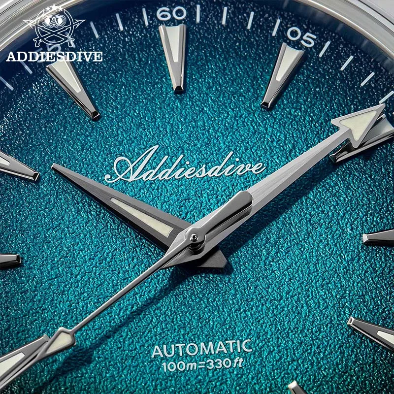 Addiesdive relógio masculino de aço inoxidável ar revestido luxo relógios mecânicos automáticos 100m à prova dwaterproof água mergulho reloj hombre ad2527