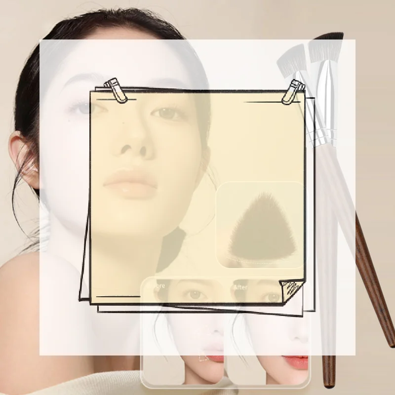 Manche en bois fond de teint correcteur brosse Triangle Premium Contour fard à joues pinceaux impeccable sous les yeux Dense visage maquillage brosse