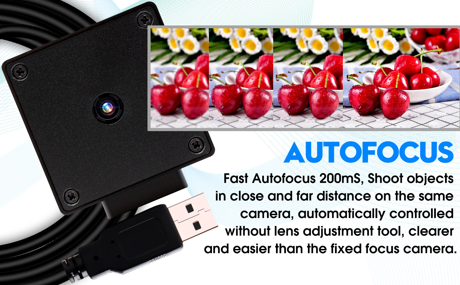 GOOD Mini 48MP Autofocus USB Camera with Metal Case for PC Wide Angle 70degree No Distortion Lens Webcam AF USB2.0 Industrial