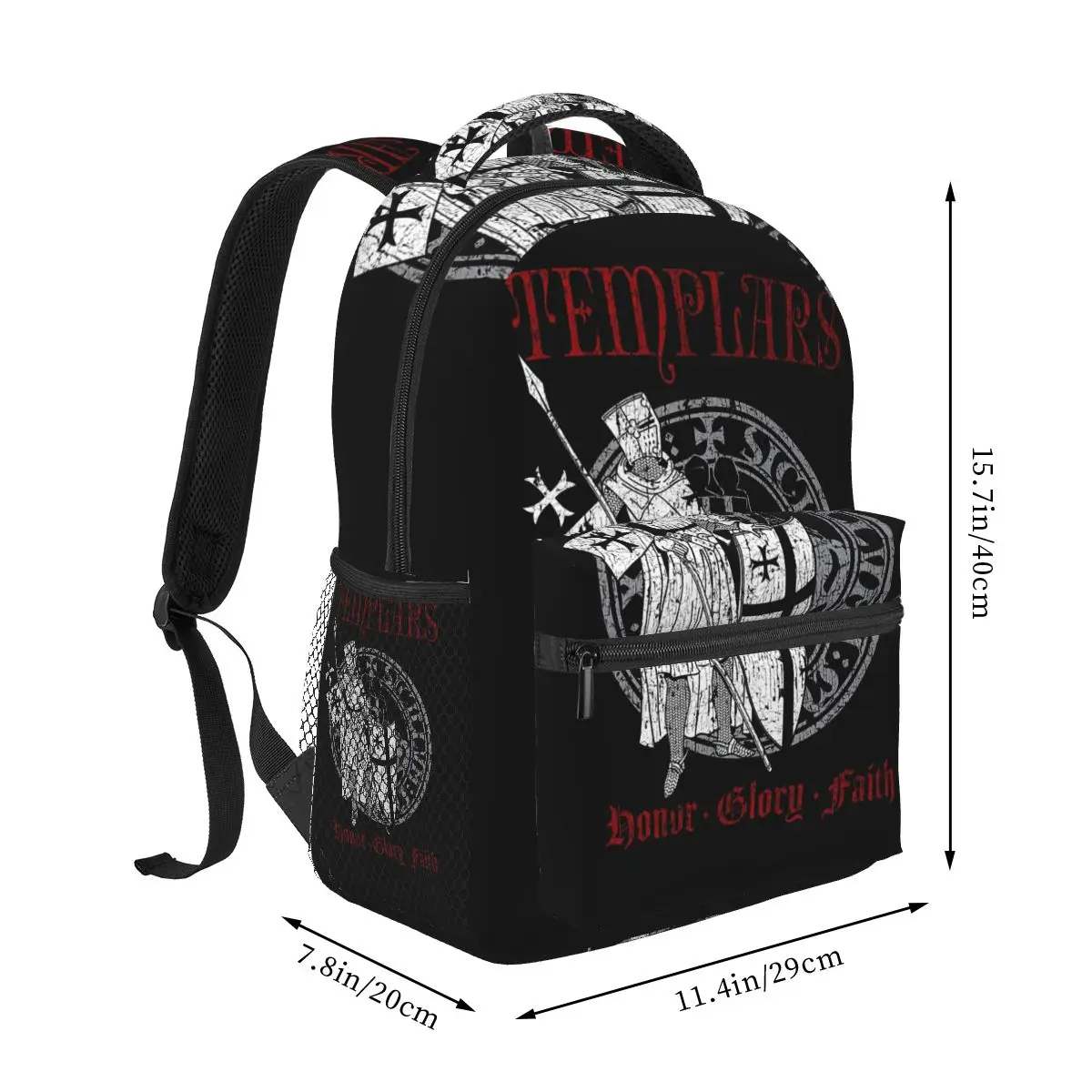 Knights Templar Cross Shield Symbol Medieval Sword Emblem Secret Order Backpack Student Boys Girls BookBag Laptop Shoulder Bags