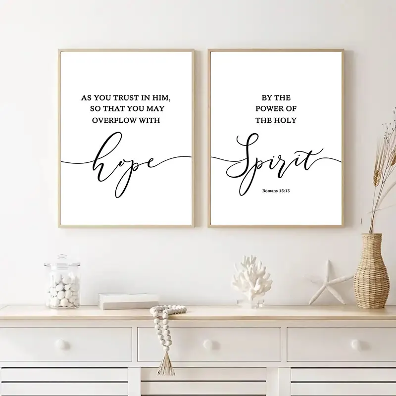 Black White Simple Bible Quotes Canvas Poster Modern Wall Decorative Painting for Living Room Bedroom Home Decor Art Picture