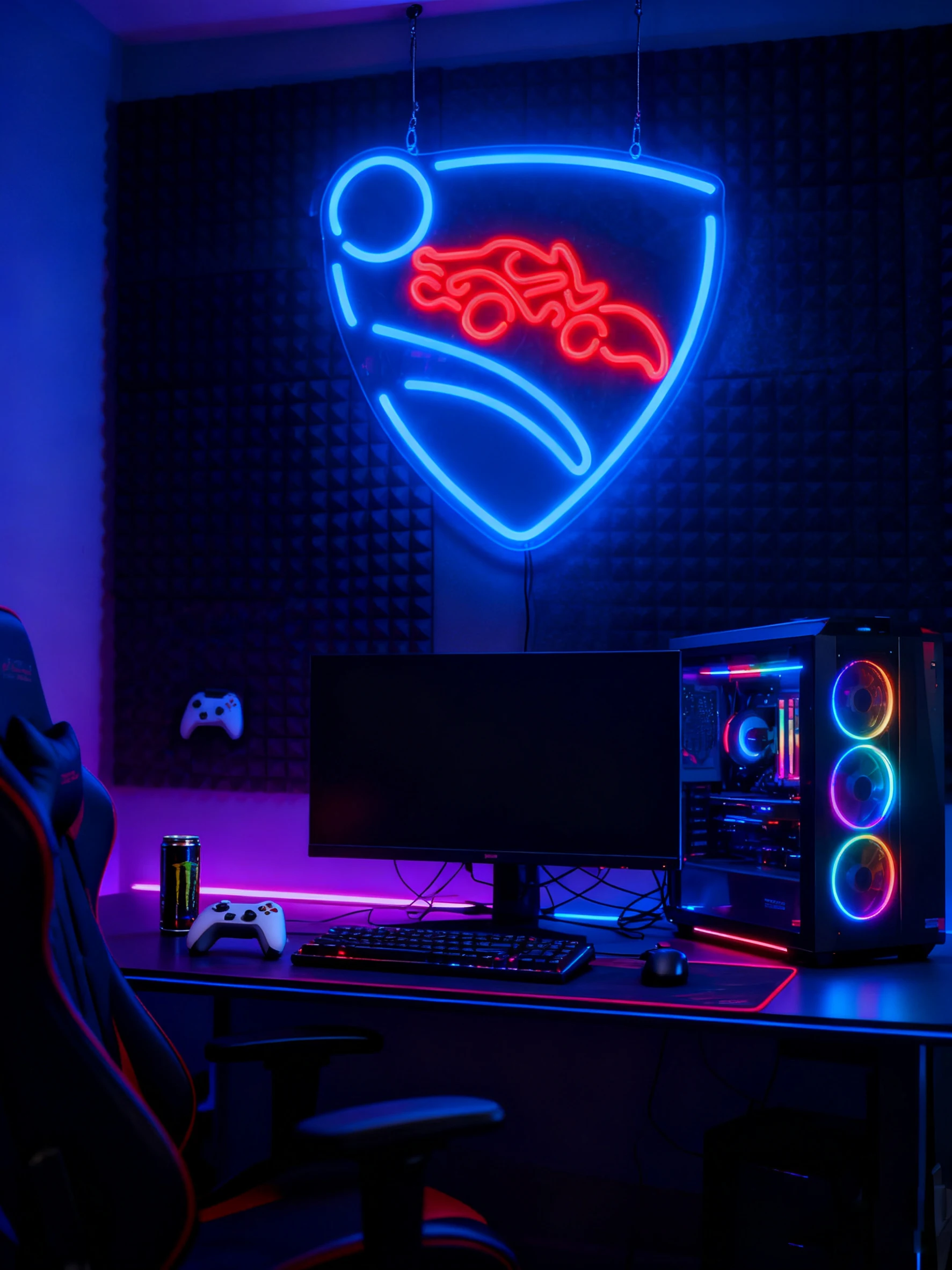 Custom Rocket League Neon Sign - LED Gaming Room Decor, Kids Night Light, Personalized Bedroom Lamp, USB Powered Safe & Dimmable
