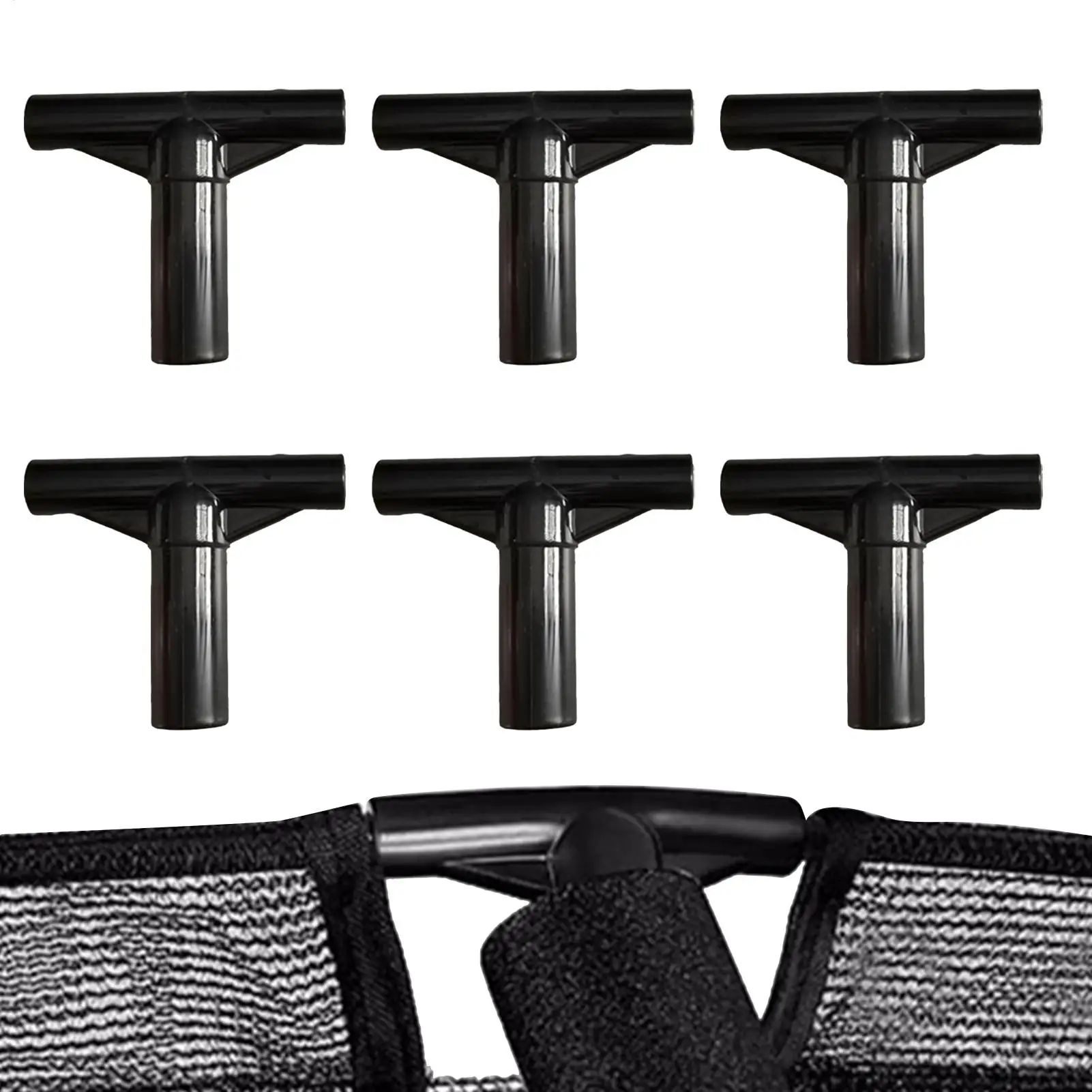 6pcs Trampoline T-tube Sleeve Parts Protective Tube Quick Connect Trampoline Enclosure Replacement Thicken Durable Fittings Tube