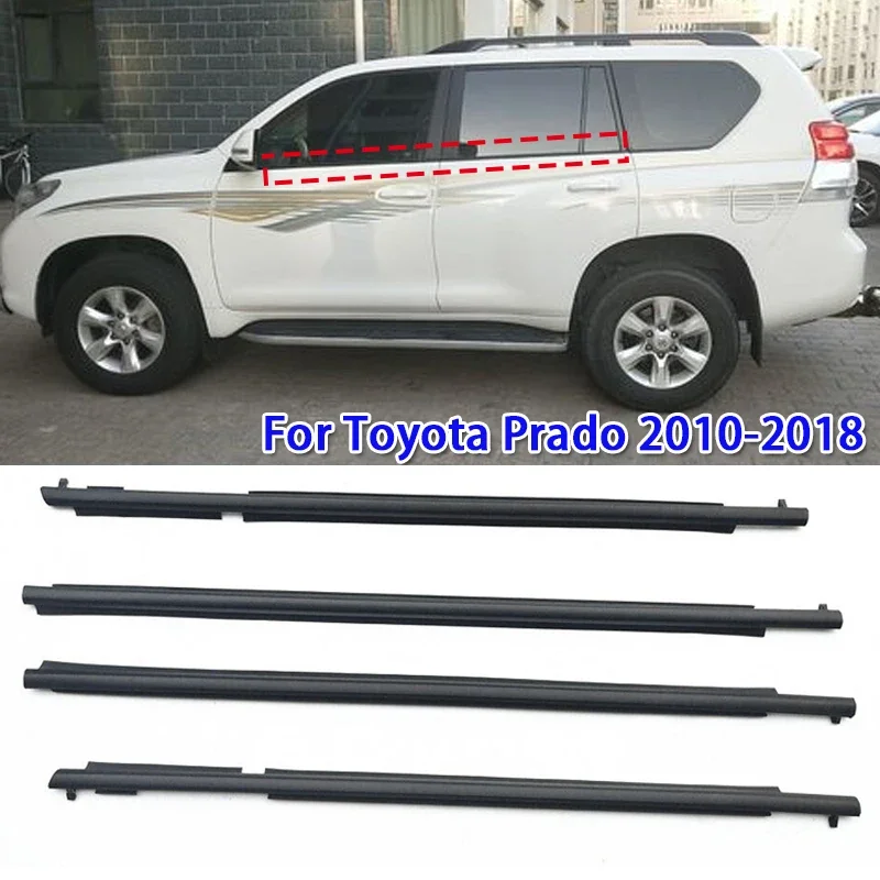 

4PCS Car Window Glass Window Seal Moulding Trim for Toyota Prado 2010-2018