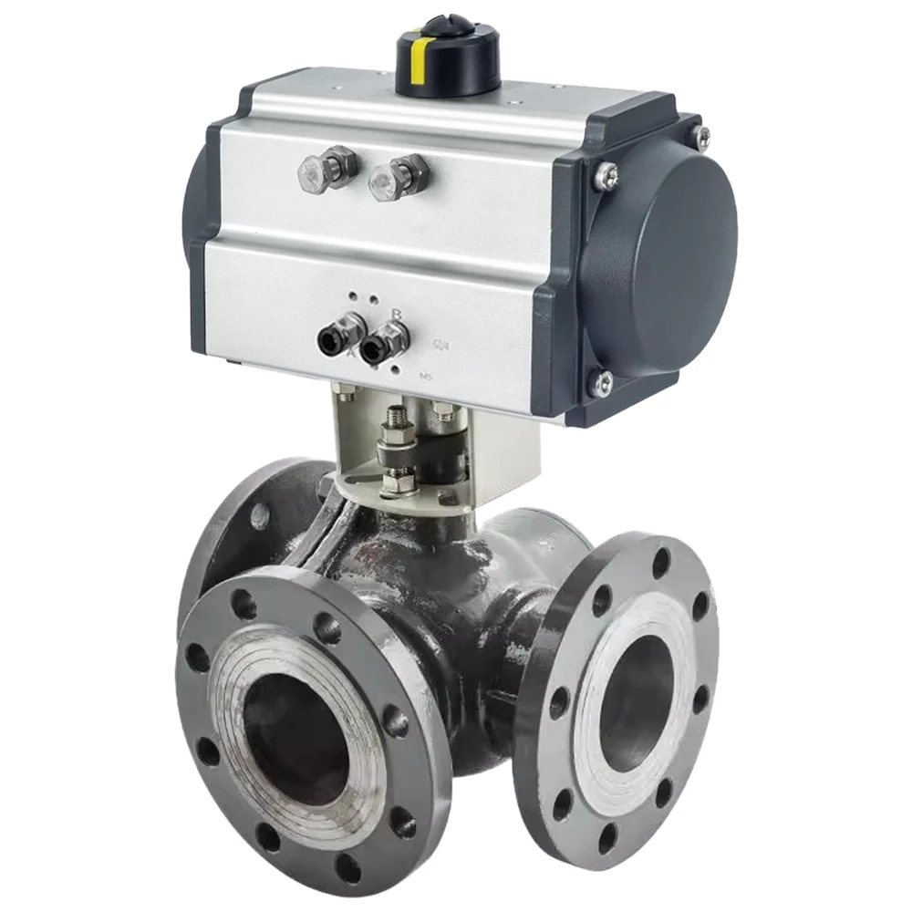 

2 Inch 12V 24V Female Threaded WCB Casting Steel Pneumatic Actuator Flange 3way Ball Valve with Pneumatic Actuator