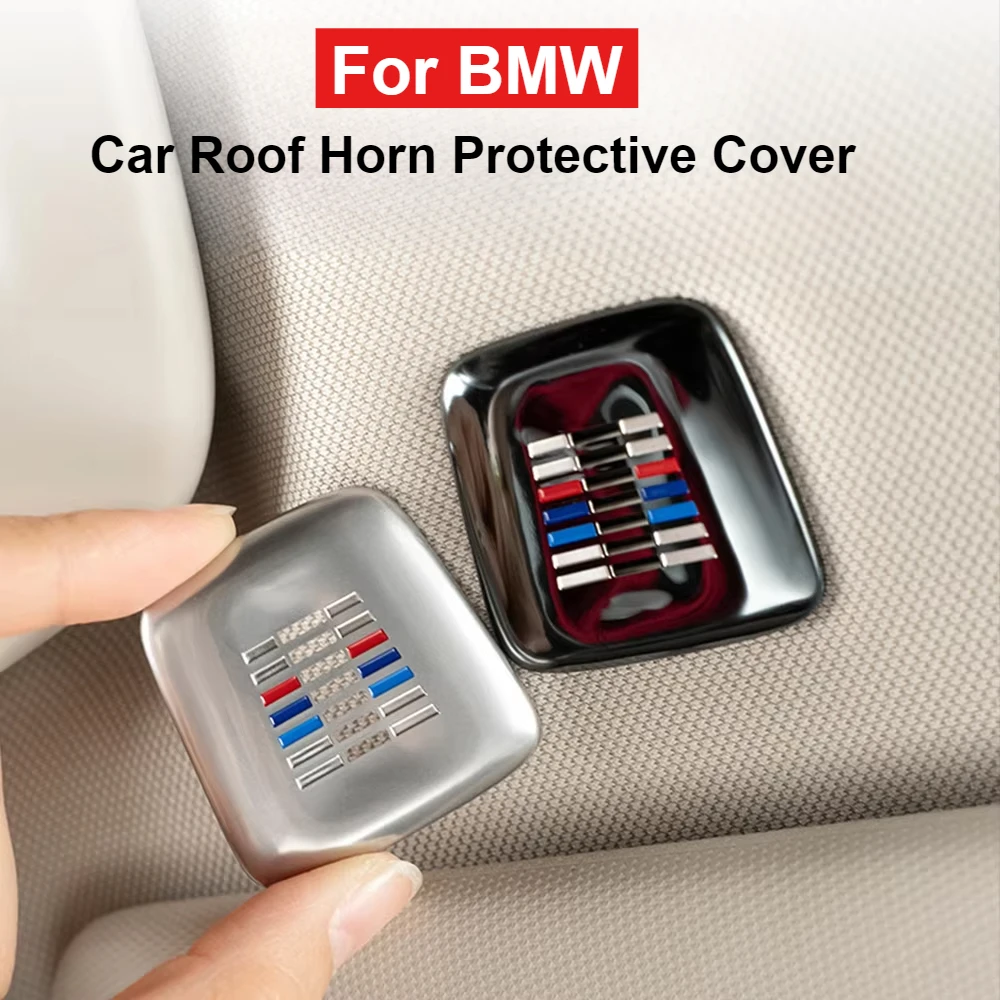 

For BMW X1 X2 X3 X4 X5 X6 X7 1 2 3 4 5 6 7 Series Stainless Steel Car Roof Horn Decorative Microphone Protective Cover