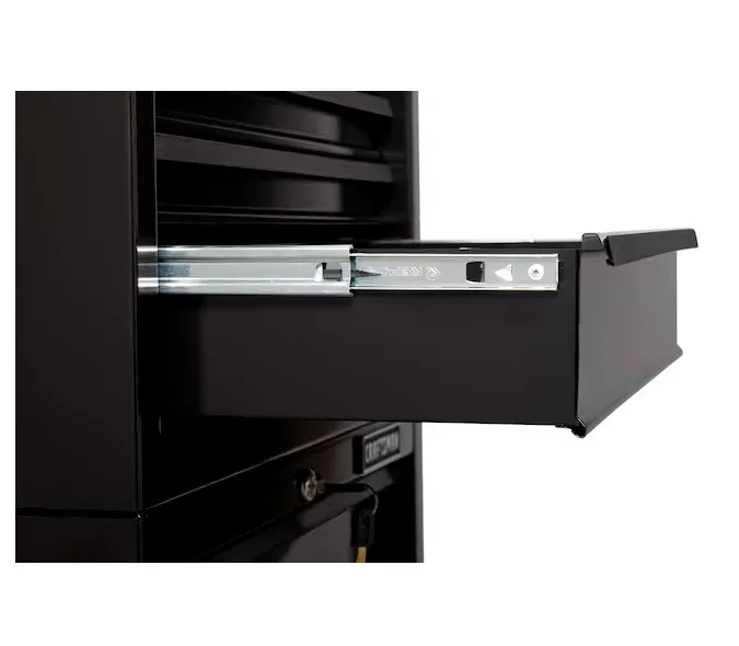 صندوق أدوات 5 أدراج صندوق أدوات فولاذي عالي التحمل مع شرائح محمل كروي عربة تخزين متدحرجة ناعمة قابلة للتكديس بلمسة نهائية سوداء متينة