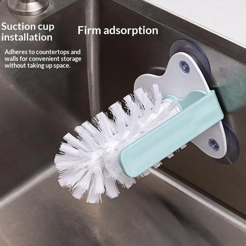1PC Water Bottle Cleaning Brush Glass Cup Washer With Suction Base Kitchen Sink Beer Glass Long Leg Cup Cleaning Brush