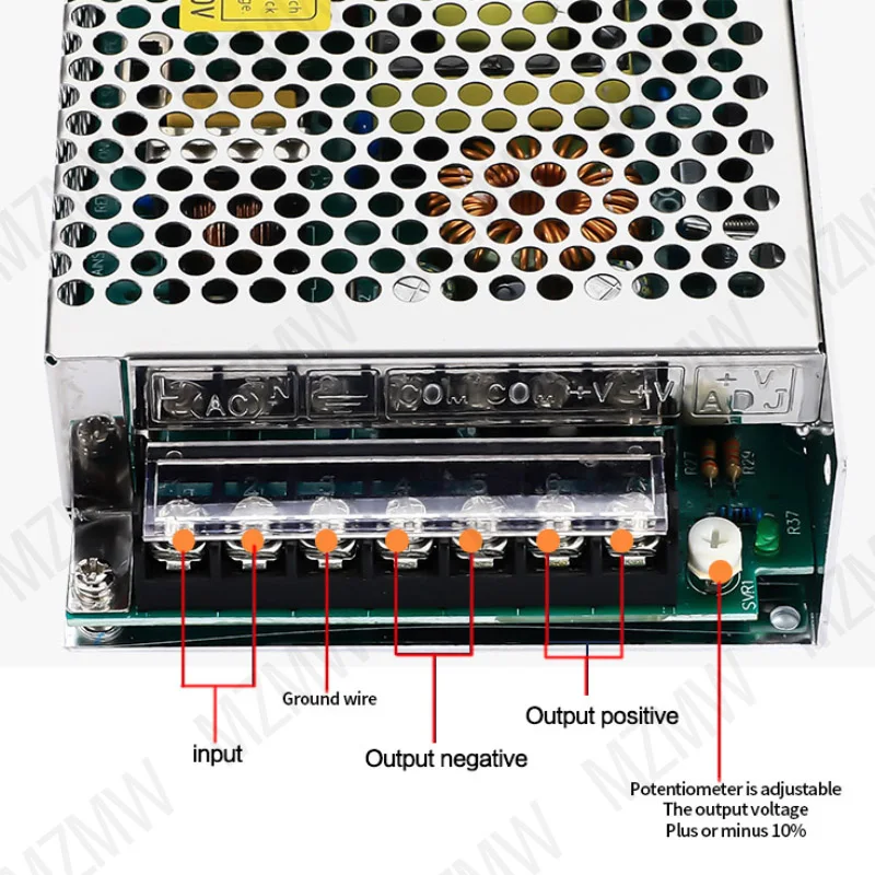 Zasilacz impulsowy MZMW MS 25W 35W 50W 60W 75W 100W 120W 150W 200W 250W 110/220V AC TO DC 12V 24V Transformator LED SMPS