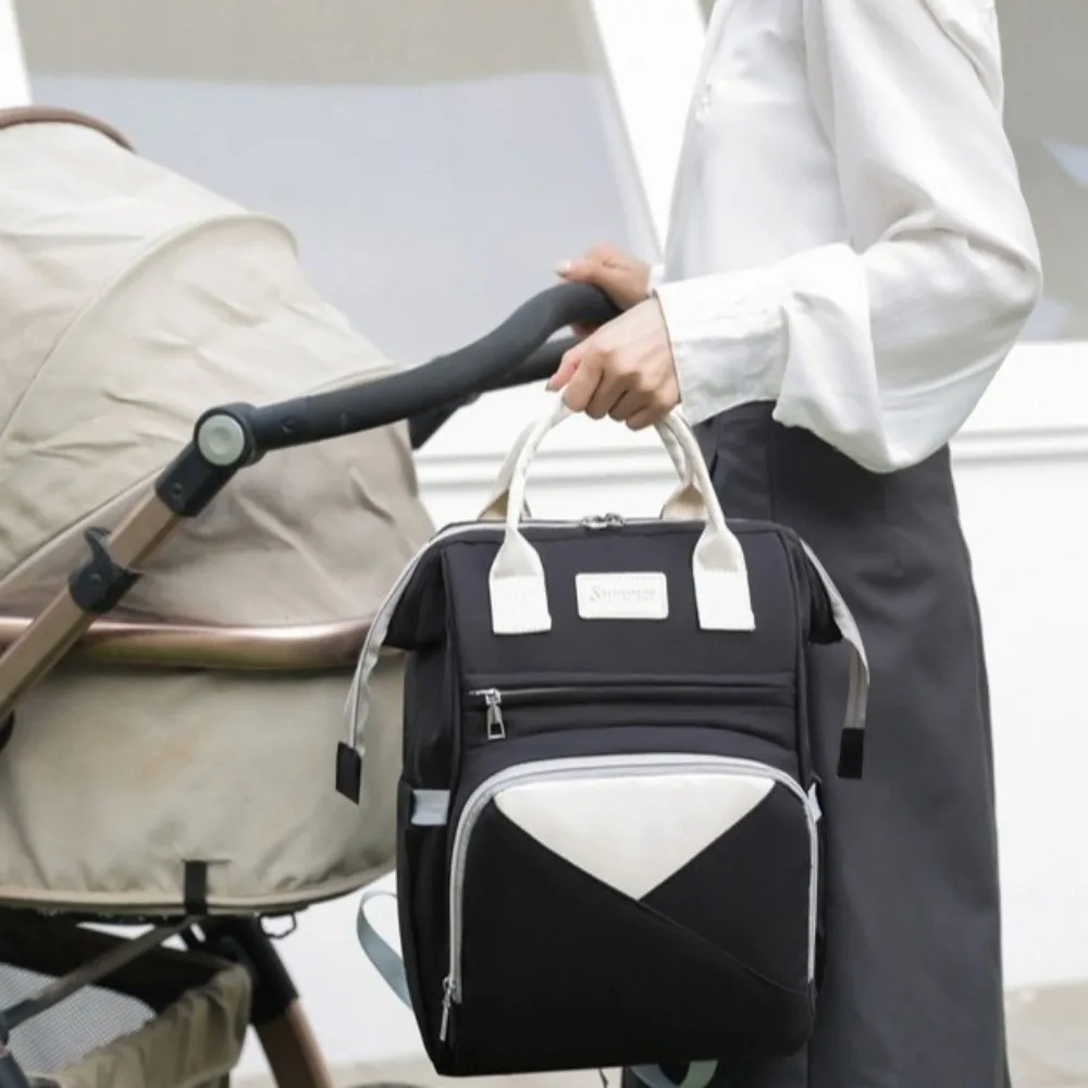 

Nylon Mommy Bag Multifunctional Waterproof Maternity Travel Bag Insulated Pockets Large Capacity Nappy Bagpack Travel