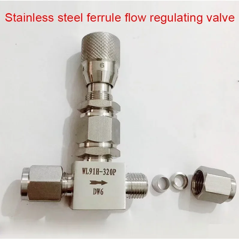 Stainless Steel Fine-tuning Needle Valve WL91H-320 High-precision Micro-regulating Valve with Scale Card Sleeve 3mm 6mm