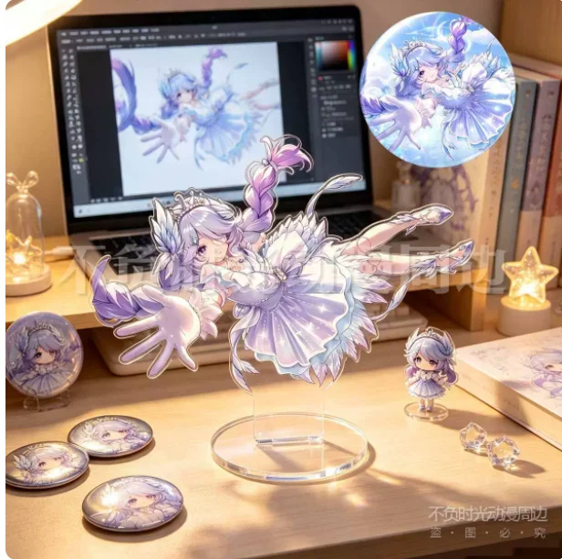 10cm Anime Heather Acrylic Stand Figure Model Plate Cosplay Collection Desktop Decor Gifts XH