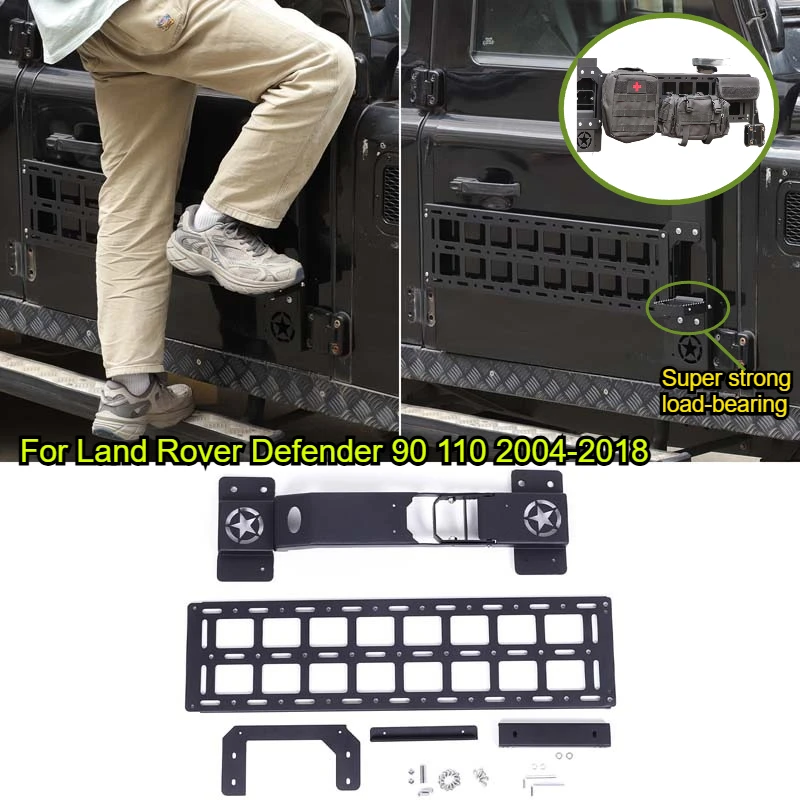 

For Land Rover Defender 90 110 130 04-18Carbon Steel Car Door Expand the space Foot Rest Car Roof Rack Step Exterior Accessories