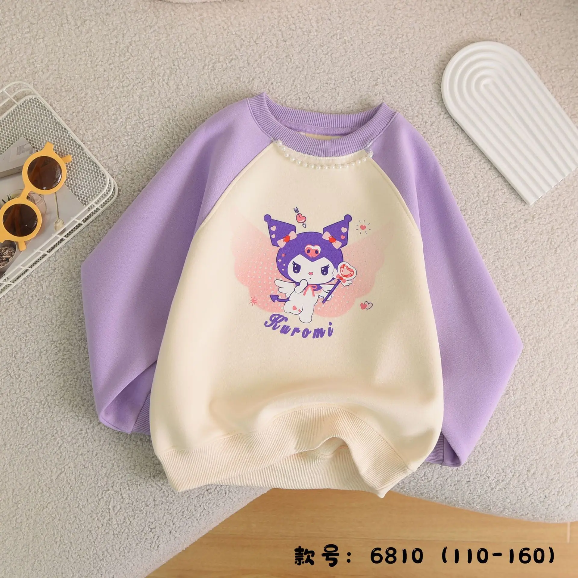 Kawaii Cinnamoroll Hoodie Girls Sanrio Kuromi My Melody Autumn Children Loose Round Neck Cartoon Casual Long Sleeves Kid Gift