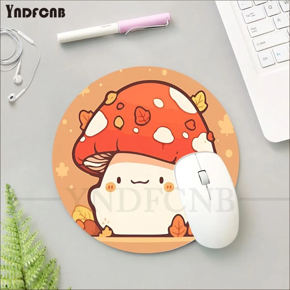 Pilz druck Mouse pad Runde benutzer definierte Haut Desktop-Schreibtisch matte Kawaii Gaming-Zubehör Schreib pad Mauspad für PC-Maus Teppich