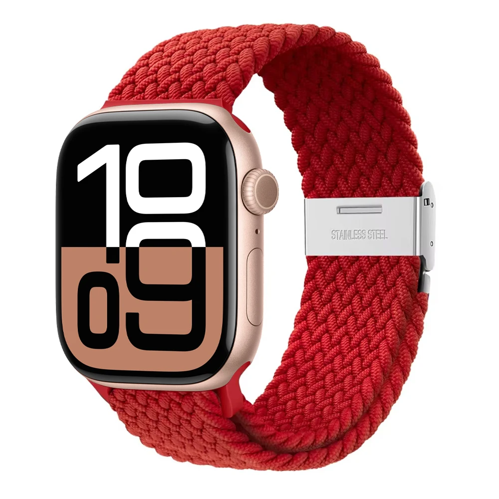 Braided strap For Apple watch 10 band 46mm 42mm 44mm 45mm 4140 mm Nylon correa bracelet iWatch series 8 9 5 SE 6 7 Ultra 2 49mm